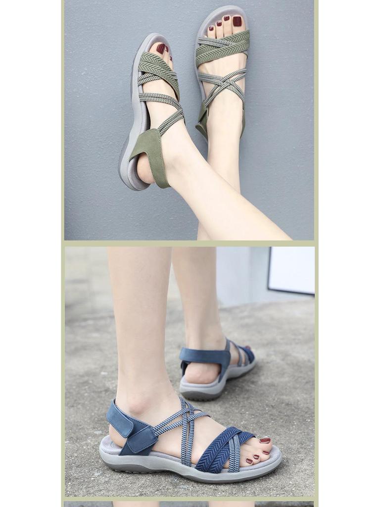 K6357-8 Women's Plus Size Sports Sandals with Elastic Velcro