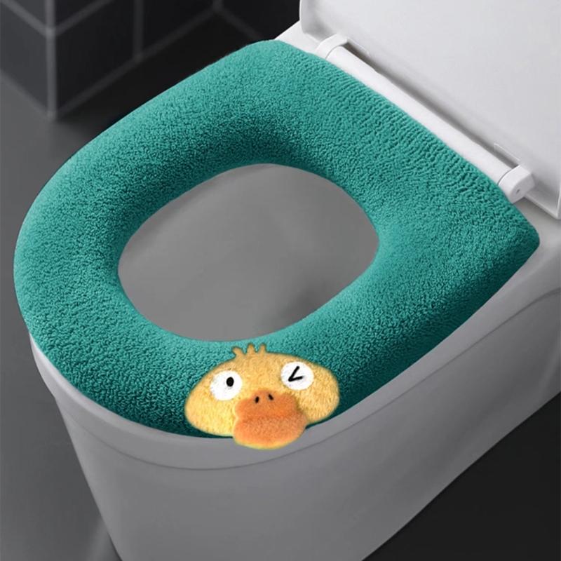 Zimný poťah na WC dosku Mäkký vankúšik na WC dosku Plyšové vlákno Rýchla montáž Možno prať v práčke Dizajn