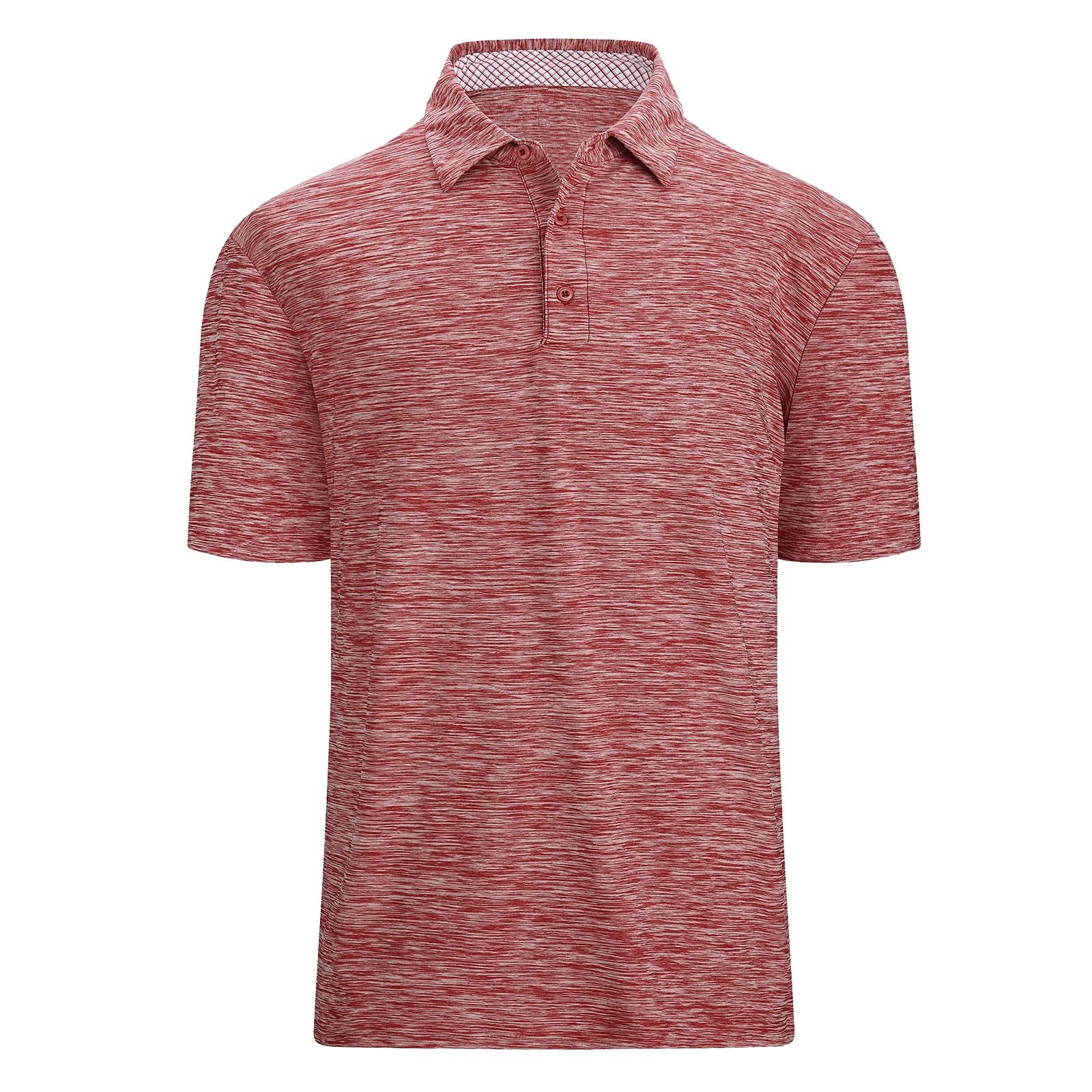 

Mens Golf Shirt Moisture Wicking Quick-Dry Short Sleeve Casual Shirts For Men XXL червоний
