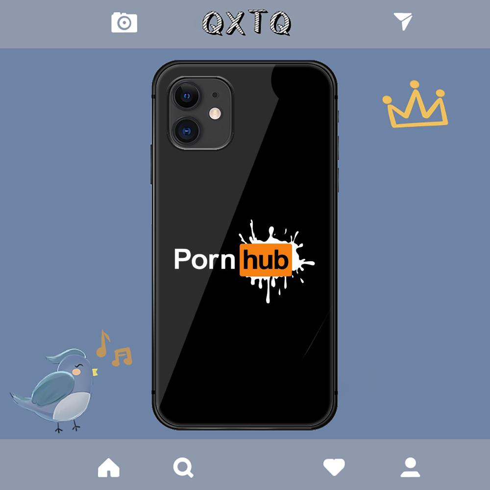Heißes Porno Logo Hub Hülle für iPhone Samsung Galaxy Redmi Note S 17 16 15 14 13 20 24 25 54 Pro Max Ultra Fe Hartglas-Abdeckung