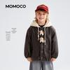 MOMOCO Boys' Fleece-Lined Hooded Faux Leather Jacket