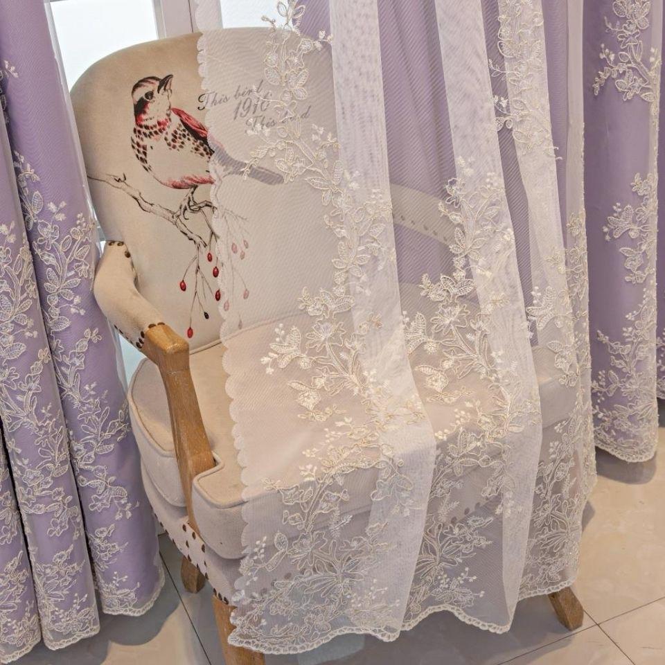 Luxury New European Style Curtains for Living Room Bedroom Double Layer Tulle Gauze Extravagance Embroidered Window Screens