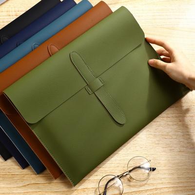 Faux Leather Document Bag Large Capacity Lightweight Waterproof Document Organizer Business Students Portable File Holder with Secure Closure