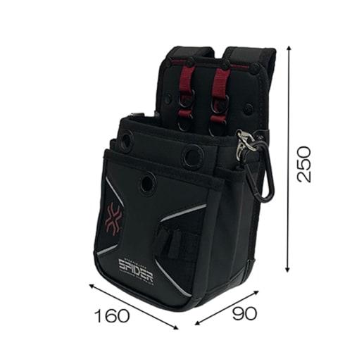 SK11 SPIDER Small Waist Pouch, 2-Tier, Reinforced Bottom, Pleated Belt for Carabiners and Rings (SPD-HG4-JY)