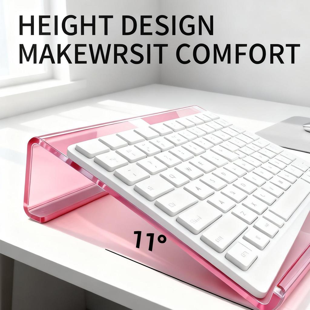 Acrylic Keyboard Display Stand - Transparent Riser for Desktop 