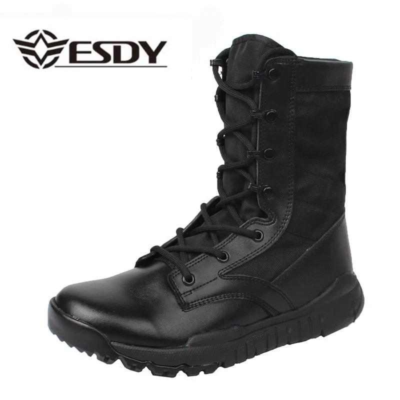 Men Ankle Work Boots Combat Shoes Super Light Tactics Boots Desert Shoes Breathable Boots Black High Top Men's Shoes