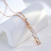 Fashion Geometric Hollow Zircon Pendant Necklace  Rose Gold And  Dichroic Plating Wedding Daily Fine Jewelry Gift
