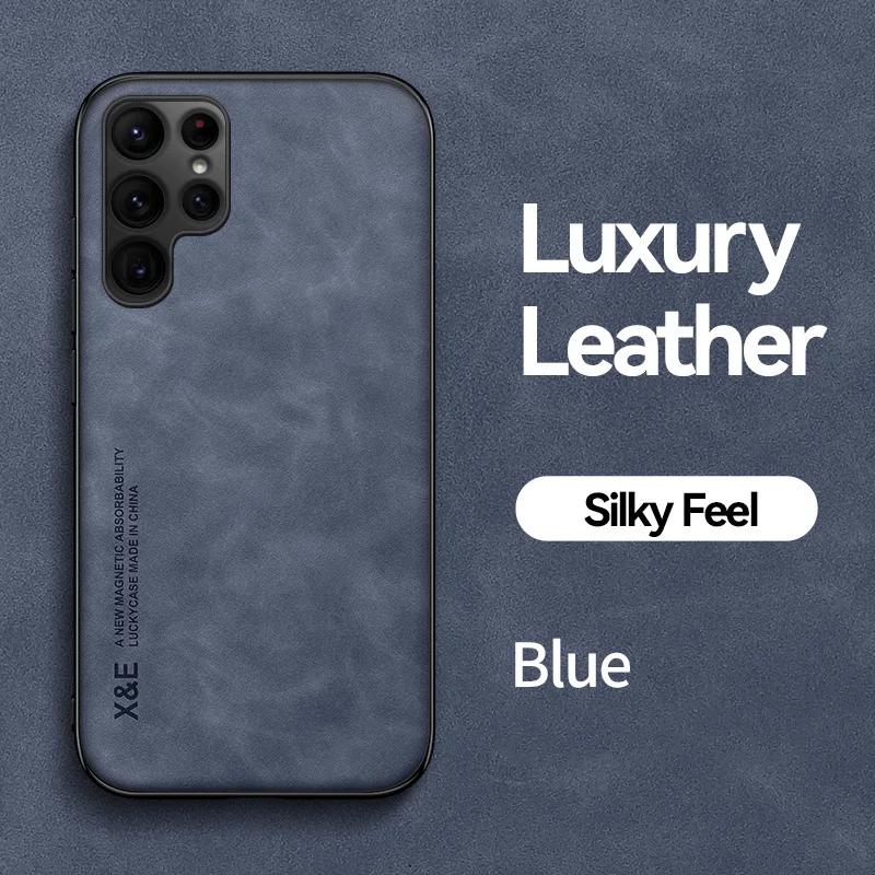 Shockproof Leather Case For Samsung Galaxy S24 S23 S22 S21 S20 Ultra Plus FE S10 S9 Note 20 Ultra Soft Bumper Phone Accessories