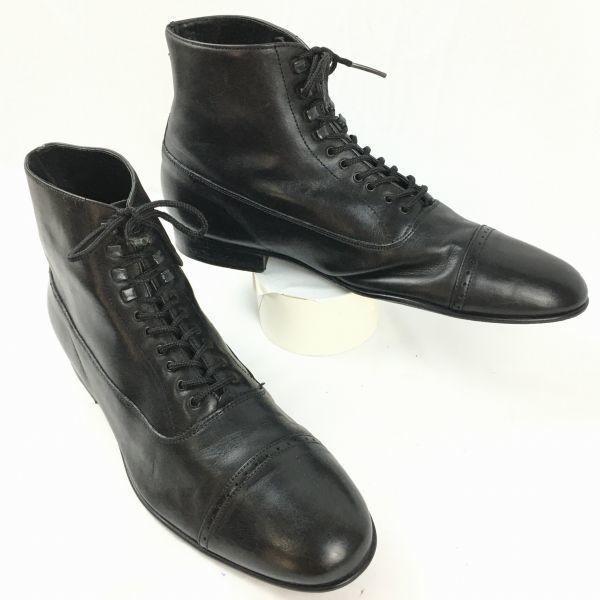 

bobbie burns Made in Italy Short Boots Black Leather Size 41 25.526.0