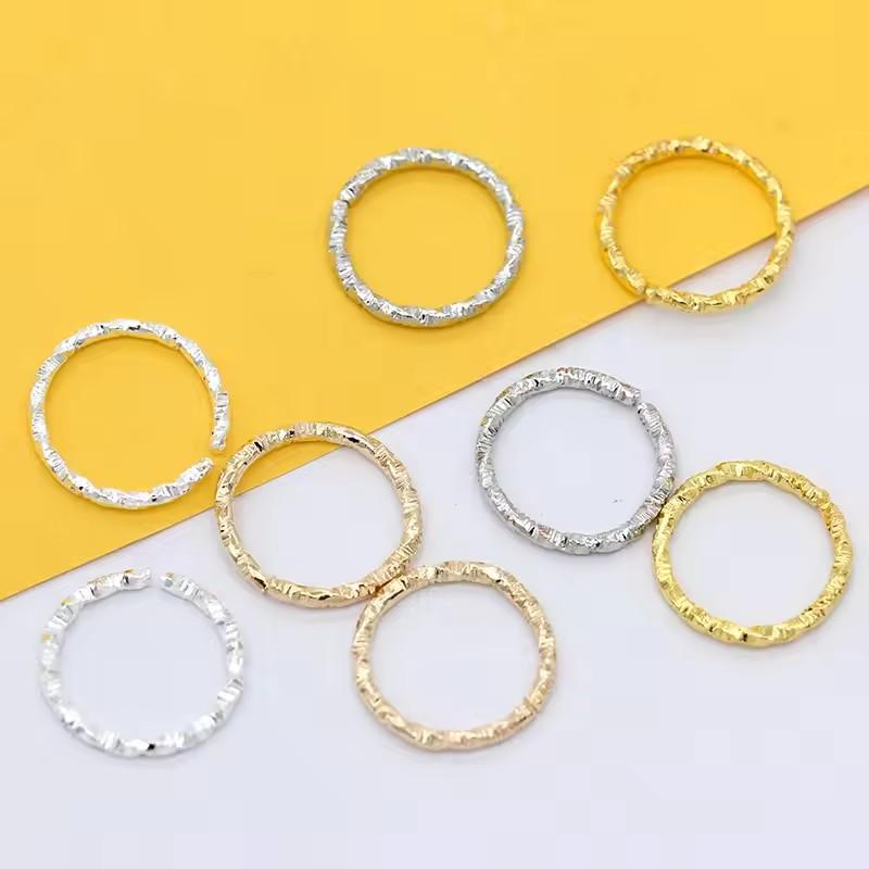 48Pcs/Lot 8-20mm Round Jump Rings Twisted Open Split Rings jump rings Connector For Jewelry Makings Findings Supplies DIY
