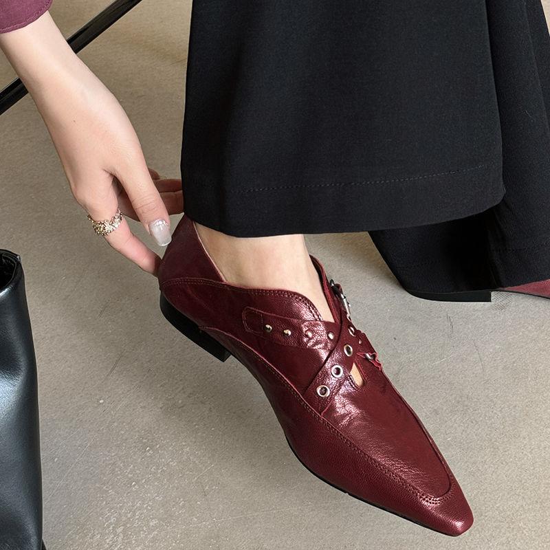Fashion 2025 New Women Pumps Thick Heels Fashion Square Toe Mature Genuine Leather Spring Summer Basic Office Ladies Women Heels Shoes
