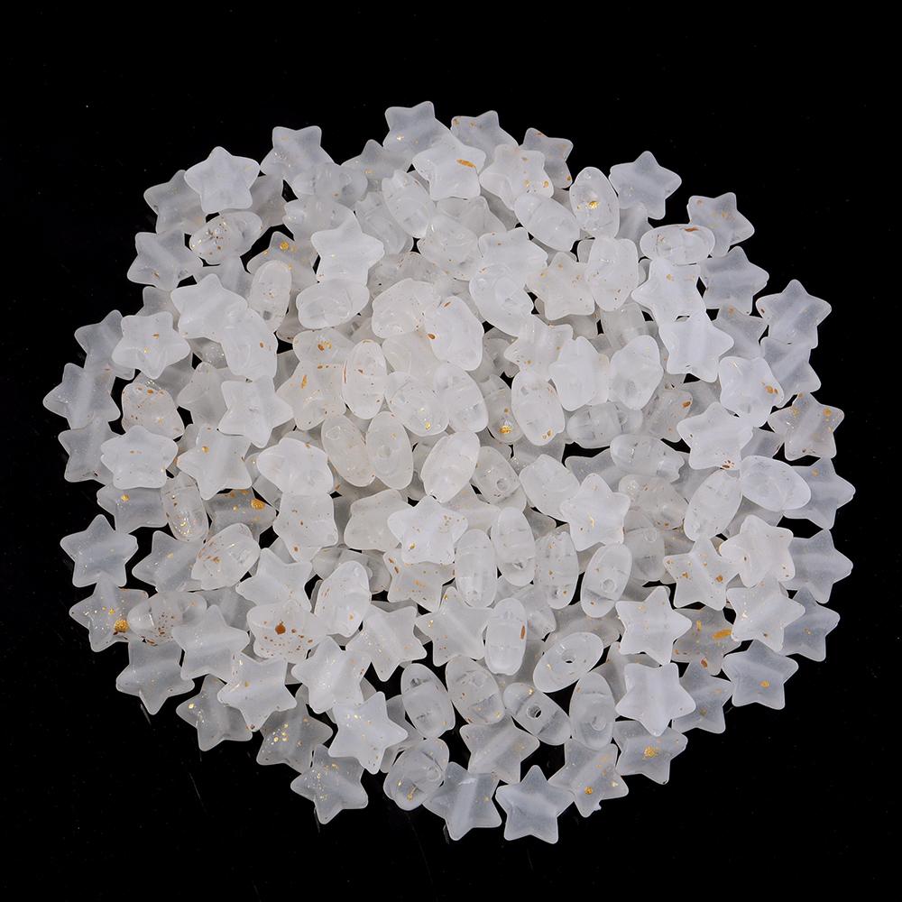 200 Stück 9x10mm Stern Acrylperlen Bunt Transparent Lose Abstandshalterperlen Für Schmuckherstellung DIY Armbänder Halsketten Zubehör
