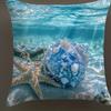 Underwater Sea Creature Pillowcase ,Sofa Bedroom Cushion Cover, Single-Sided Printing, Without Pillow Core Short Plush Material