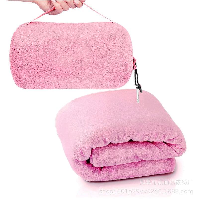 Foldable 2-in-1 Fleece Blanket Travel Airplane Throw Multi-Function Portable for Wholesale