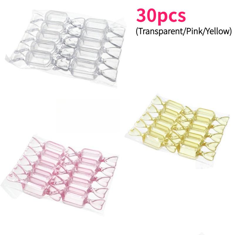 

30pcs Transparent Candy-Shaped Jewelry Boxes Small and Adorable Plastic Gift Boxes with Lids DIY Party Favors Weddings Birthdays 8CM