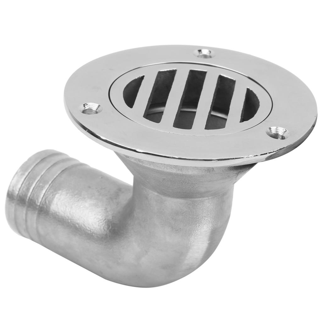 Durable Boat Floor Drain 316 Stainless Steel Marine 90 Degree Boat Floor Deck Water Drain38MM