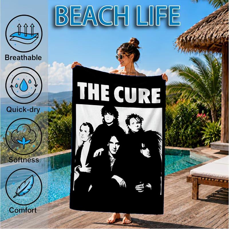 The Cure Band Portraits Beach Towel, Super Soft Microfiber, Perfect Gift for Her/Him, Birthday, for Pool, Beach, Travel, Decor Beach Party