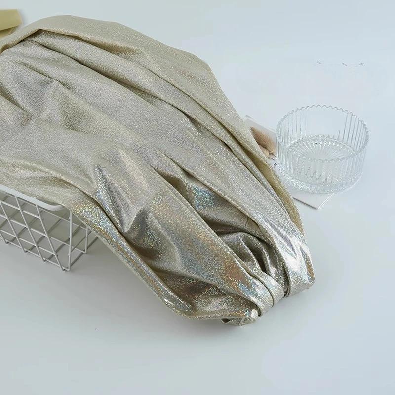 100x150cm Polyester Glitter Laser Fabric Iridescent Holographic Wedding Party Background Doll Clothing Decor Material DIY