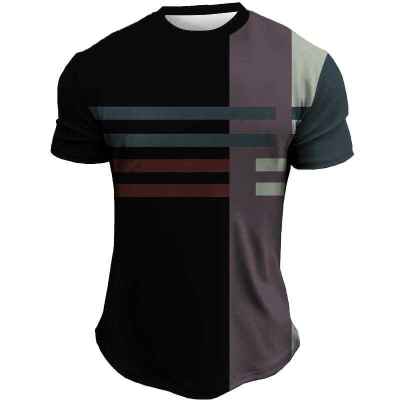 Ethnic Print Men's T-shirt Casual Short Sleeve Summer Round Neck Streetwear Vintage Man Loose Sweatshirt Breathable Men Clothes