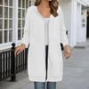 Women's Color Hooded Jacket with Pockets Long Sleeve Loose Fit Casual Long Coat