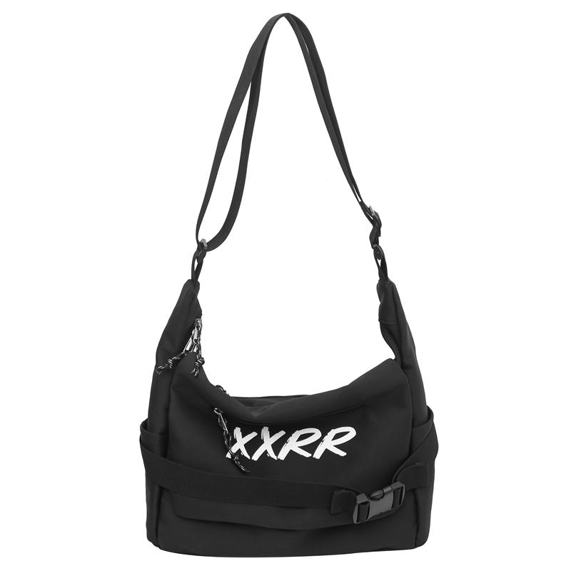 

Мужская сумка через плечо большой емкости для учащихся средней школы, сумка через плечо с буквенным принтом, женская сумка для занятий чёрный