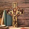 Christ's Religious Wood Holy Cross for Indoor Wall Hanging, Jesus Catholic Gift