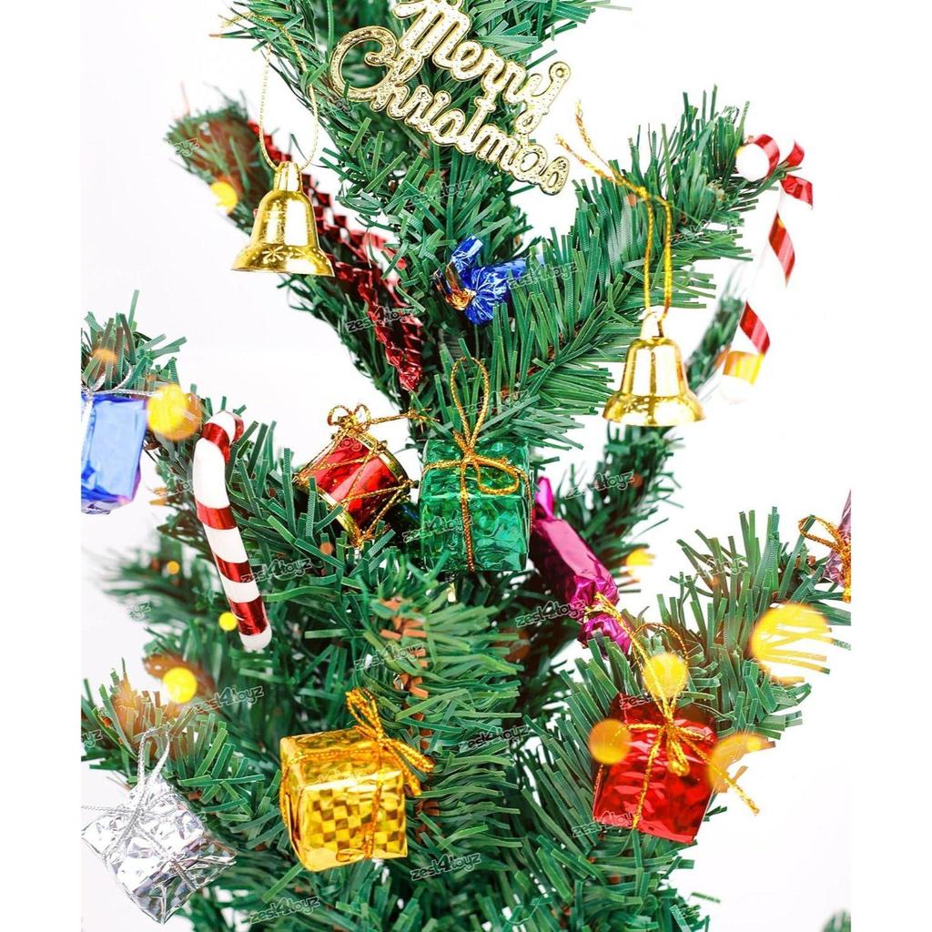 (30 Pcs) Multicolor  Christmas Decorations with Bells Candy Sticks Stars Gift Boxes and Santa Ornaments Christmas Tree Decoration Items