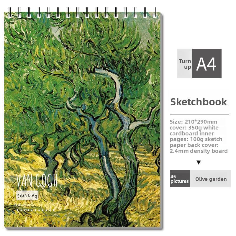 

A4 Size 45 Sheets Thick Sketchbook Blank Sketch Paper Book Spiral Bound Sketch Pad Artistic Drawing Painting Writing Notebook A4