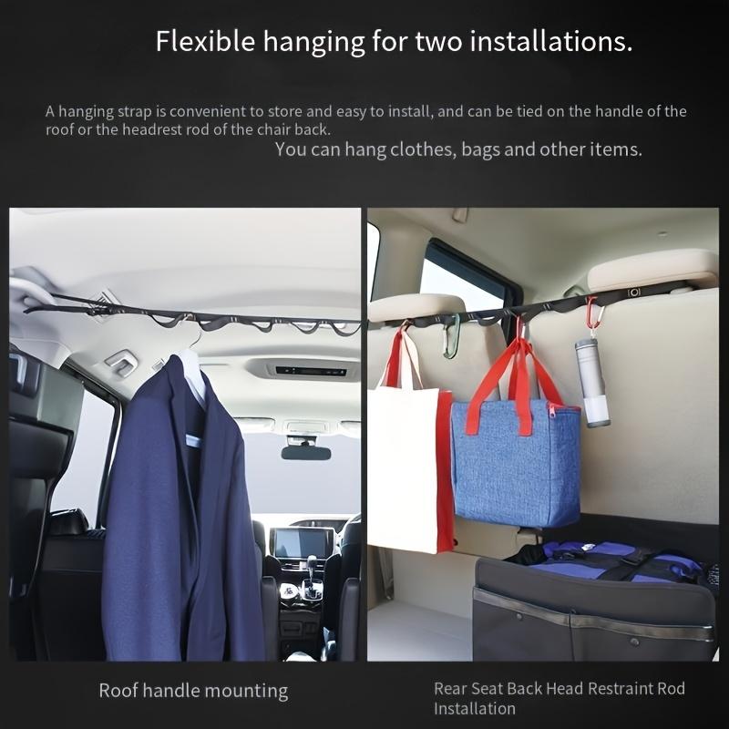 1pc Durable Nylon Car Clothes Hanging Rack, Adjustable 132cm Length, 30mm Thickness | Multipurpose Storage Belt