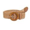 Cotton Woven Bohemian Linen Belt With Round Buckle For Women Accessories Dress