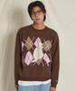 WAIKEI Maltese Argyle Crewneck Knit Brown