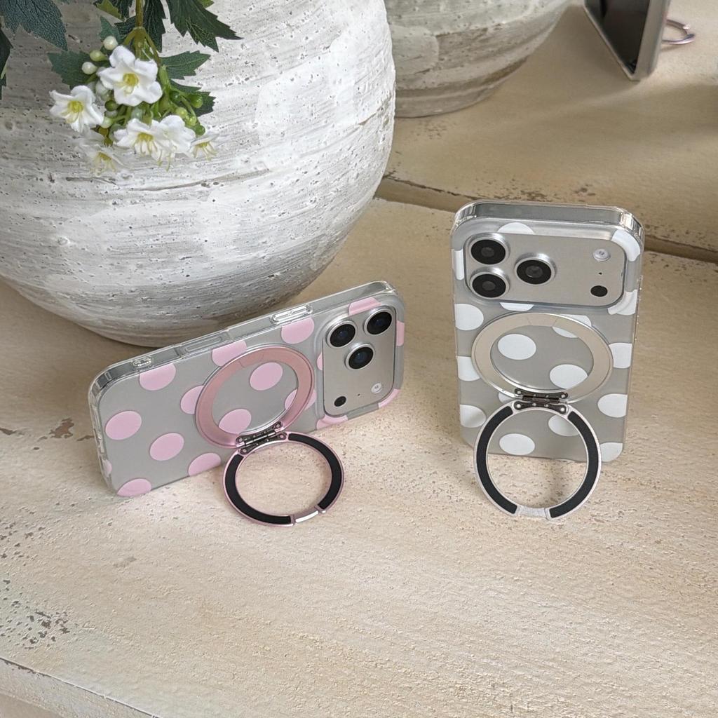 High-End Polka Dot 360° Stand Case for iPhone Pro Max 17/16/15