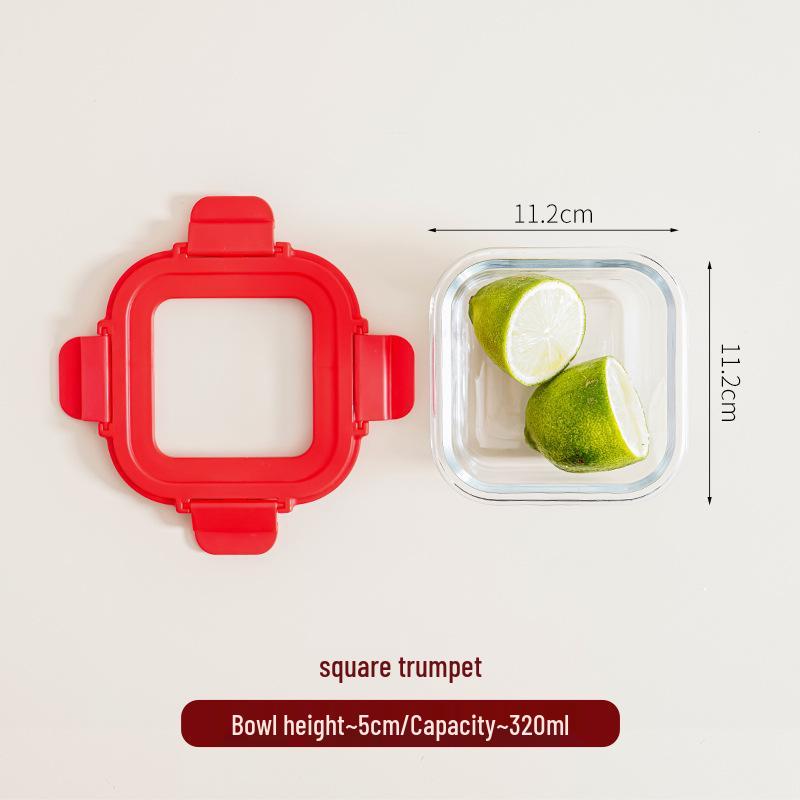 High Borosilicate Glass Lunch Box - Office Worker Bento Box with Fresh-Keeping Seal