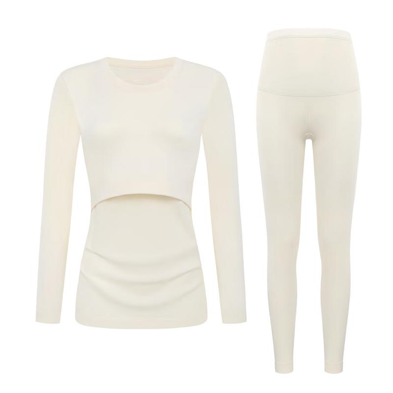 PurCotton Maternity & Postpartum Warm Cotton Nursing Loungewear Set L