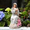 Artistic Religious Mother Son Statue Resins Figurine with LED Light Nursery Decors Mother Day Present For New Mom