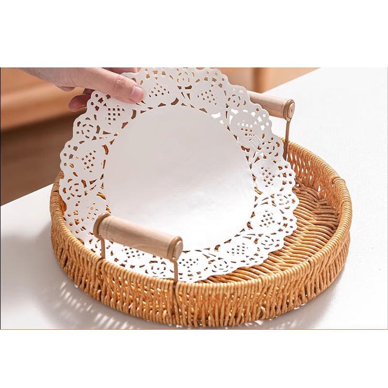 Faux Rattan Serving Tray Small