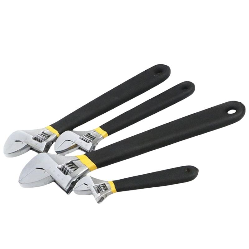 6/8/10/12 tommer Universell Sklisikker Gummihåndtak Justerbar Skiftenøkkel For Bilreparasjon, Rørleggerarbeid og Industrielt Vedlikehold