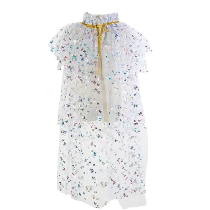 Princess Cape, Colorful Princess Cloak Girls Glittering Princess Dress Up Cape