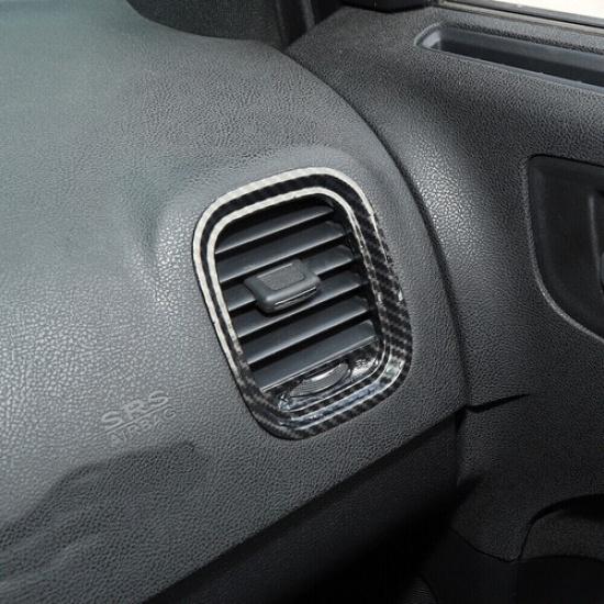 2X Dashboard Air Condition Vent Frame Trim Bezels for Dodge Charger 2011+ Carbon