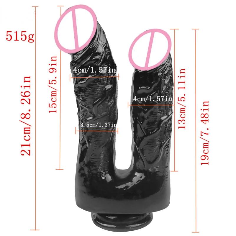 Lesbian Double Dildos Suction Cup Realistic Dildo Penis Big Butt Plug Vagina Anal Adult Sex Toys For Woman Sexshop Couple