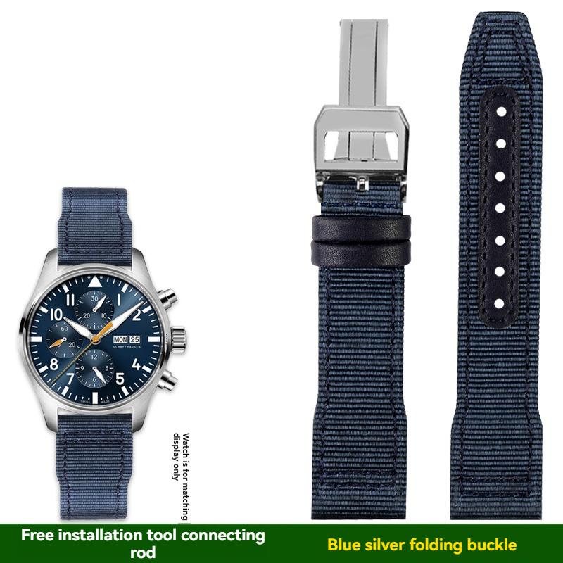 Voor IWC pilot Mark XVIII Spitfire Portugal serie outdoor sporten nylon canvas horlogeband voor heren 20 21 22MM