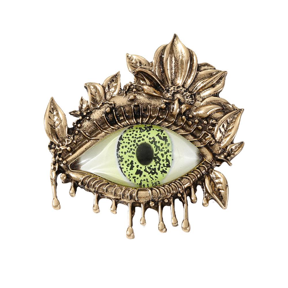 Exaggerated and Unique Long Eyelashes Devil's Eye Fashionable Temperament High-end Light Luxury Retro Brooch