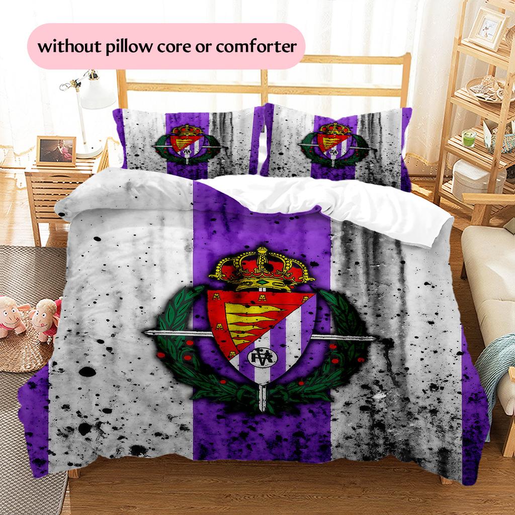 Real Valladolid Pattern Bedding Quilt Set Home Decoration Gift (1 * duvet cover + 2 * pillowcase without core)