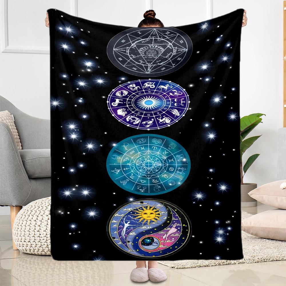 Yingyang Blanket Durable Comfort Perfect for Office Chair Office Picnics Four Seasons Universal Digital Print
