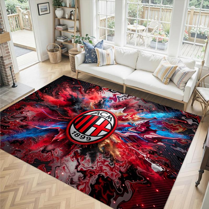 AC Milan Design Crystal Velvet Carpet Cozy Non?Slip Printed Rug For Bedroom Living Room Entrance