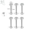 ZS 6-13 STK/LOT 16G Rustfritt Stål Leppe Labret Piercingsett Krystall Monroe Leppepiercing Øre Tragus Helix Bruskpiercing 6/8/10mm