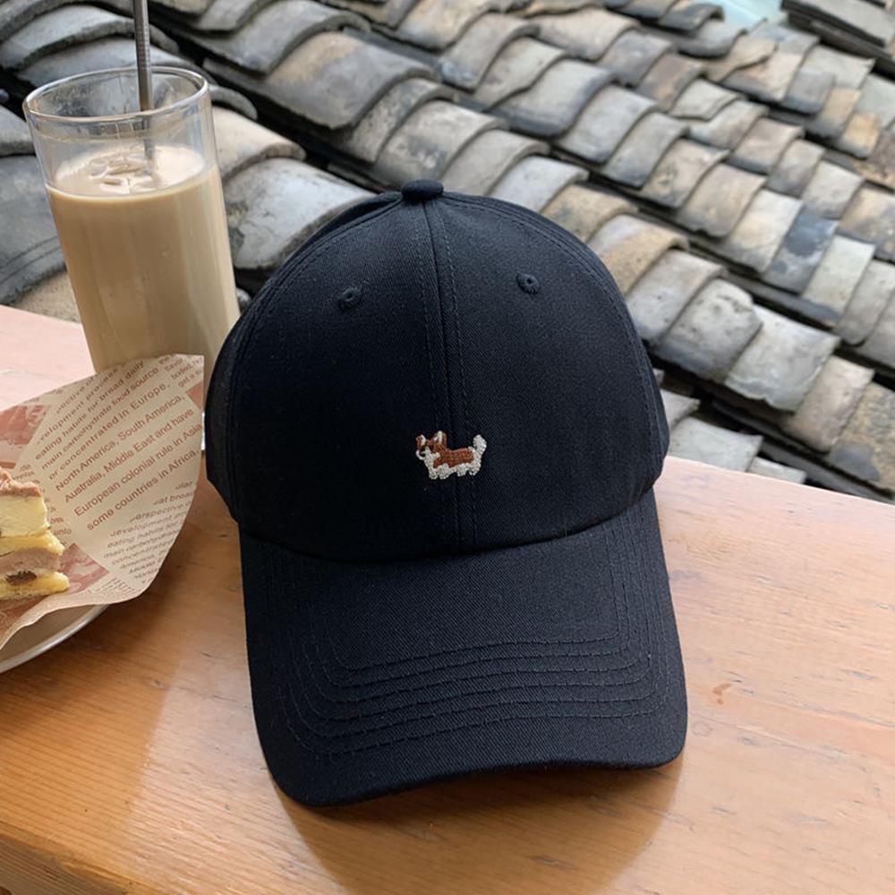 Cute Corgi Dog Embroidered Baseball Cap Sun Protective Breathable Adjustable Ideal Casual Hat Men Women Unisex Baseball Cap