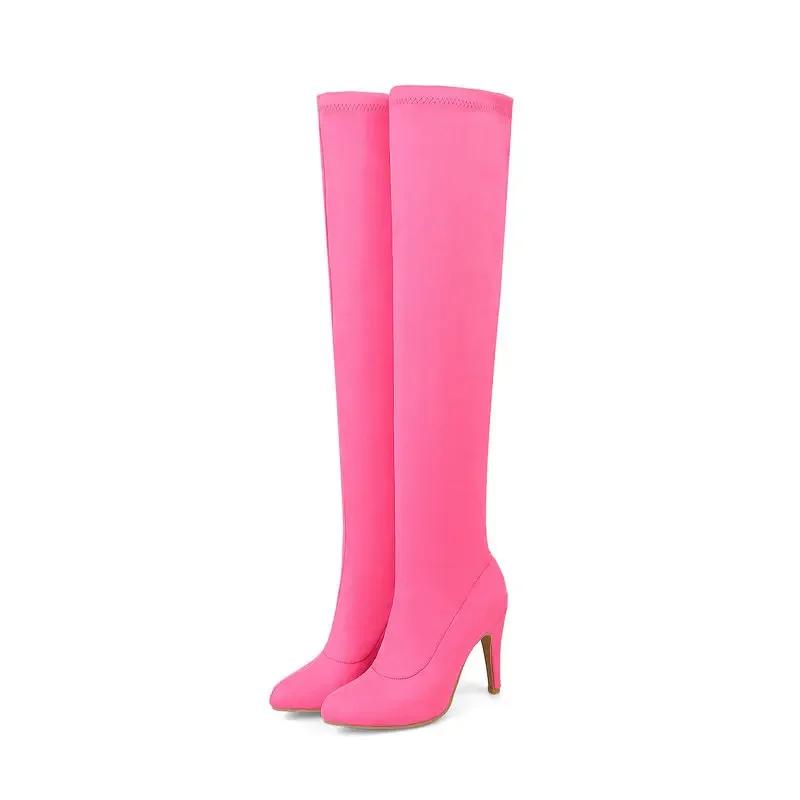 Fashion 2025 New Fashion Fall/Winter Super High Heel Stiletto Lace Up Super Long Scrub Ladies Over the Knee Boots