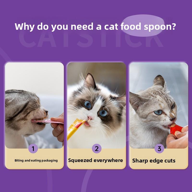New Cat Stick Spoon Feeder, Squeezer, Feeder, Cat Stick Snack, Dog, Cat Feeding Spoon