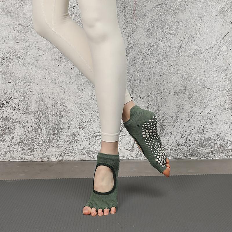 Women Half Toe Ballet Yoga Socks Non-Slip Peep Toe Anti-Slip Pilates Ankle Grip
